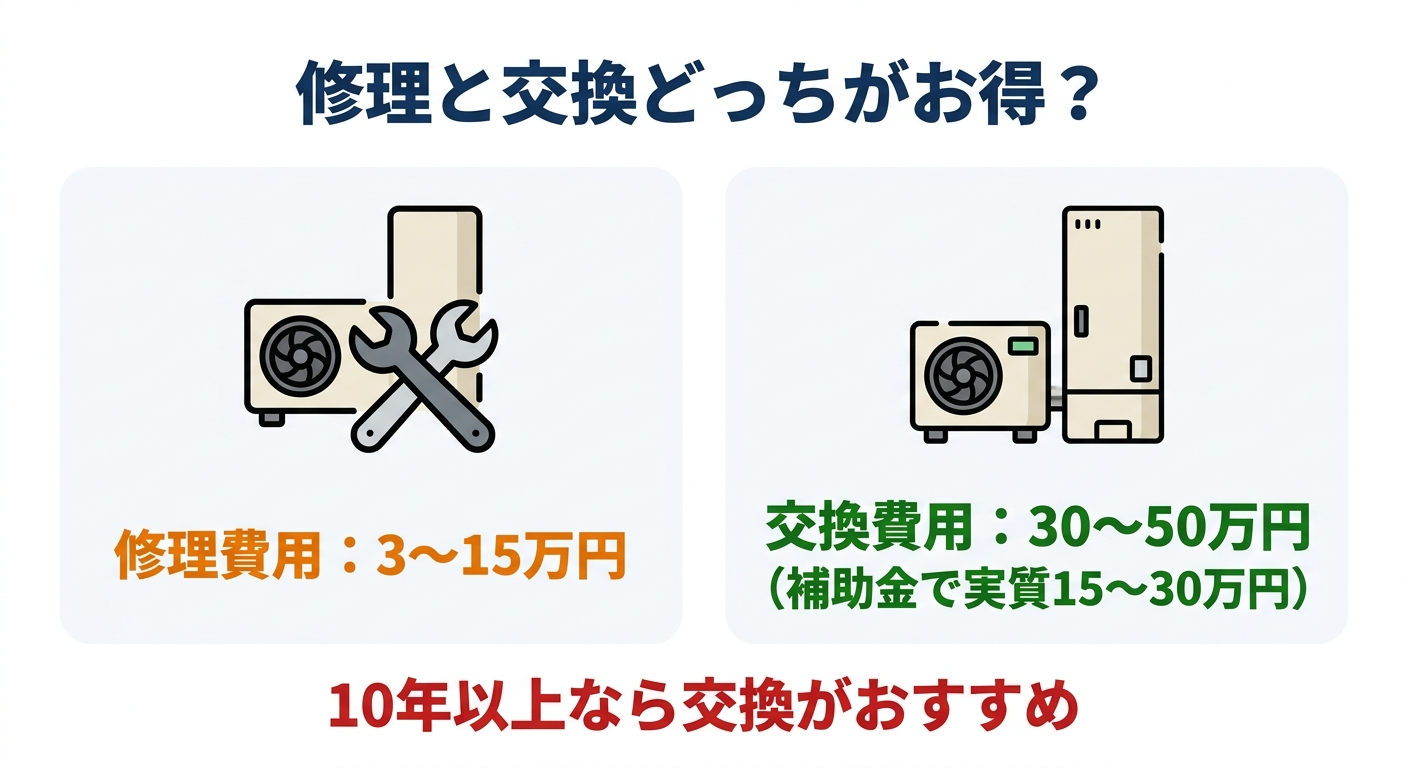 エコキュート修理に補助金は使える？2026年版｜修理費用の相場・交換との比較・活用できる制度を解説の補助金解説図